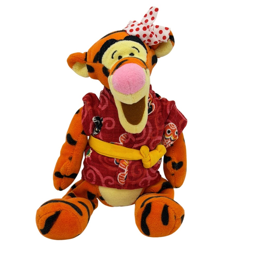 Rare Vtg 1987 Exclusive Disney Parks Tokyo Japan Kimono Tigger Bean Bag Plush 8"
